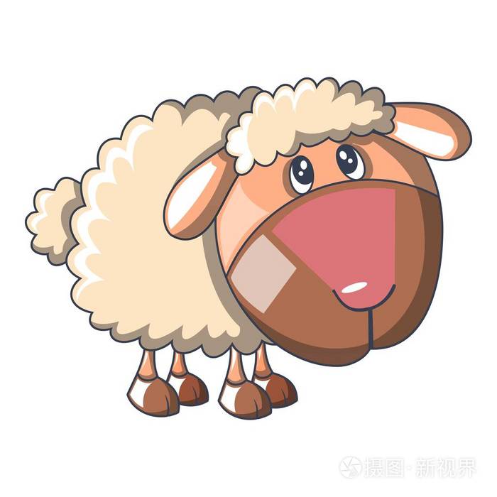 悲伤的绵羊图标, 卡通风格