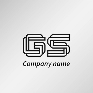 初始字母 Gs 徽标模板设计