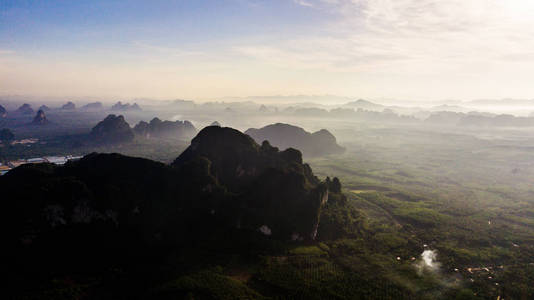 泰国甲米鸟瞰山景