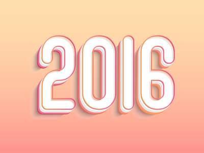 创意文本2016快乐新年庆祝。