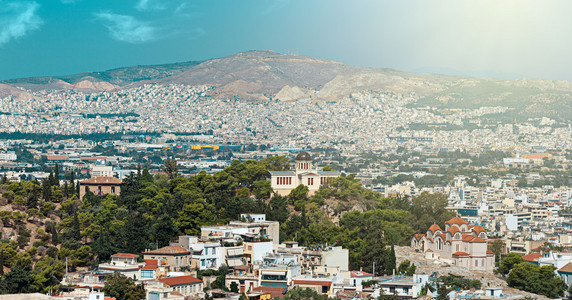 雅典的全景视图