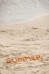 Word 夏天海滩，夏天时间在沙滩上