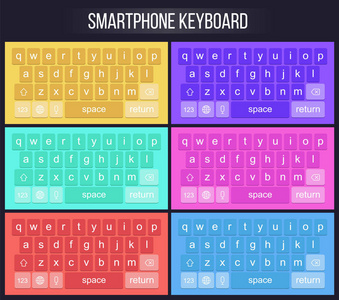 现代手机键盘的创意矢量插图在背景上隔离的字母按钮。智能手机艺术设计小键盘样机。抽象概念图形设备元素平面样式