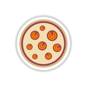 纸标签样式中的比萨饼图标