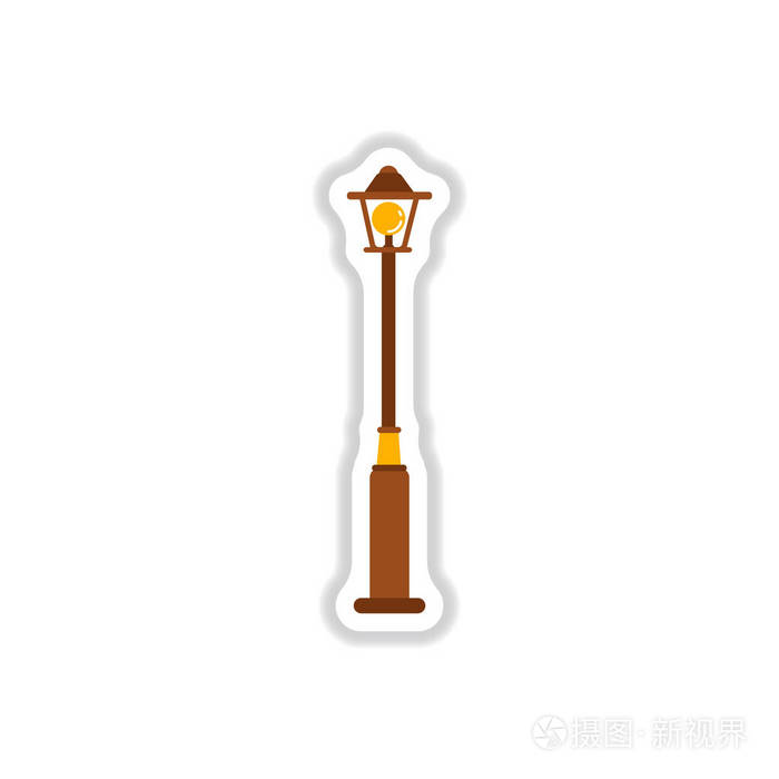 路灯图标 路灯贴纸风格