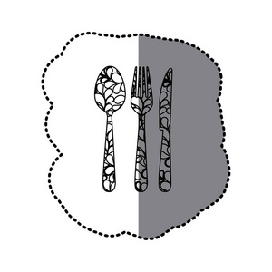 规模轮廓餐具工具图标