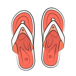 越南拖鞋在白色背景上。矢量图