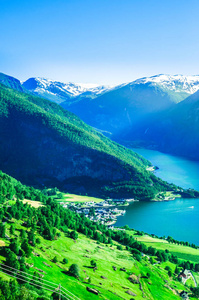 在挪威的 aurlandsfjord