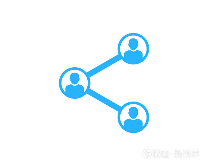 共享社交网络图标徽标设计元素
