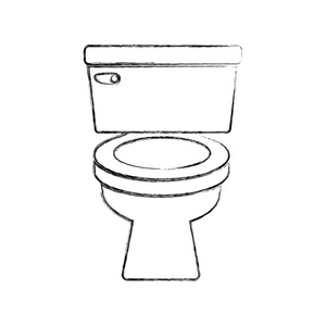 素描的厕所前视图图标的轮廓