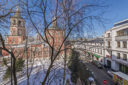 东正教在莫斯科冬天围场