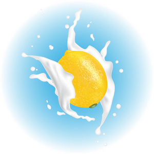果汁牛奶酸奶柠檬石灰飞溅。多汁柠檬石灰飞溅包装模板载体