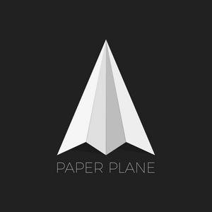 纸飞机与阴影矢量图