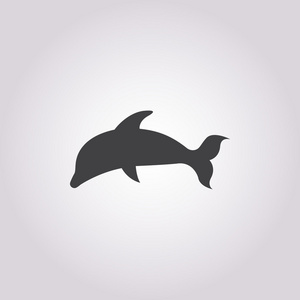 白色背景上的海豚图标
