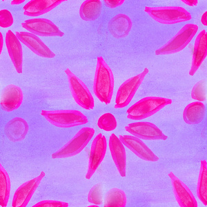 水彩花无缝手工壁纸紫色背景