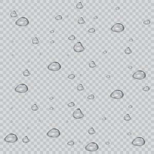 纯净水滴现实集孤立的矢量图