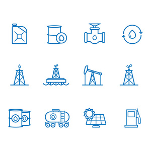 燃料和动力发电机线图标图片