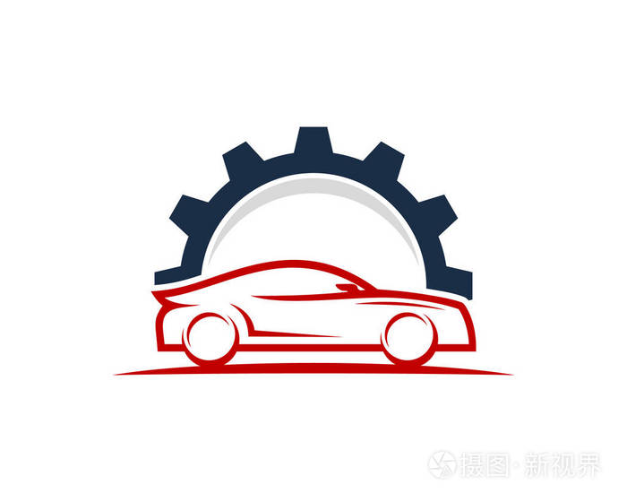齿轮汽车徽标图标设计