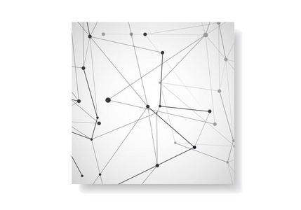 抽象封面矢量模板。具有连接线和点的现代几何背景