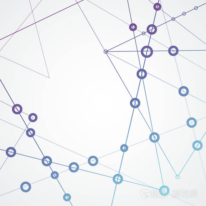图形背景分子与连接点和线的通信