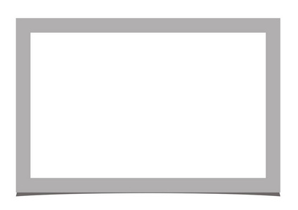 灰色简单的矩形现实矢量相框放置在白色背景与阴影。模板设计