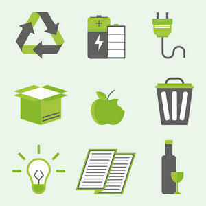 回收的自然图标废物分类环境创造性保护符号矢量图