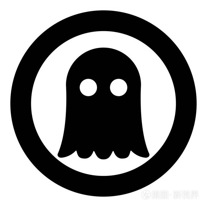 幽灵图标黑色矢量插图简单图像