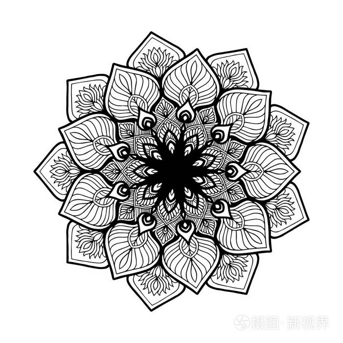装饰圆摆件.不寻常的花朵的形状.东方