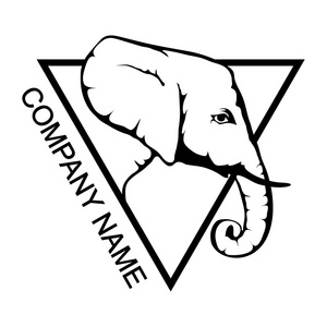 大象的标识与公司名称的地方