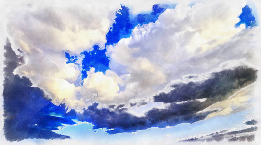 五彩缤纷的戏剧性 cloudscape 的画