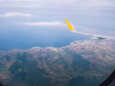 航班飞越西班牙马略卡岛岛