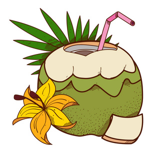 鸡尾酒椰子徽标