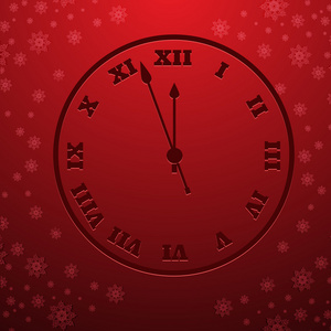 矢量时钟设计与雪元素。圣诞 Eps10