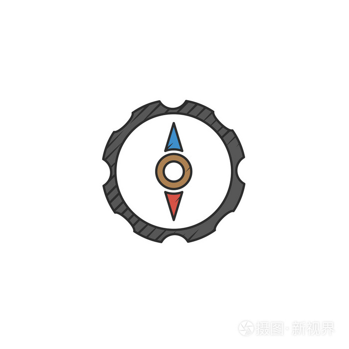 在白色背景上的指南针图标