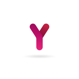 字母 Y 的标志。矢量图标设计模板。颜色标志