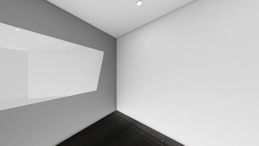 现代的空房间，3d 渲染室内设计，模拟出 illustrati