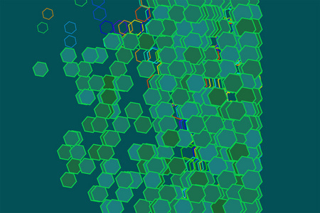 彩色抽象六边形图案生成艺术背景。矢量插图图形