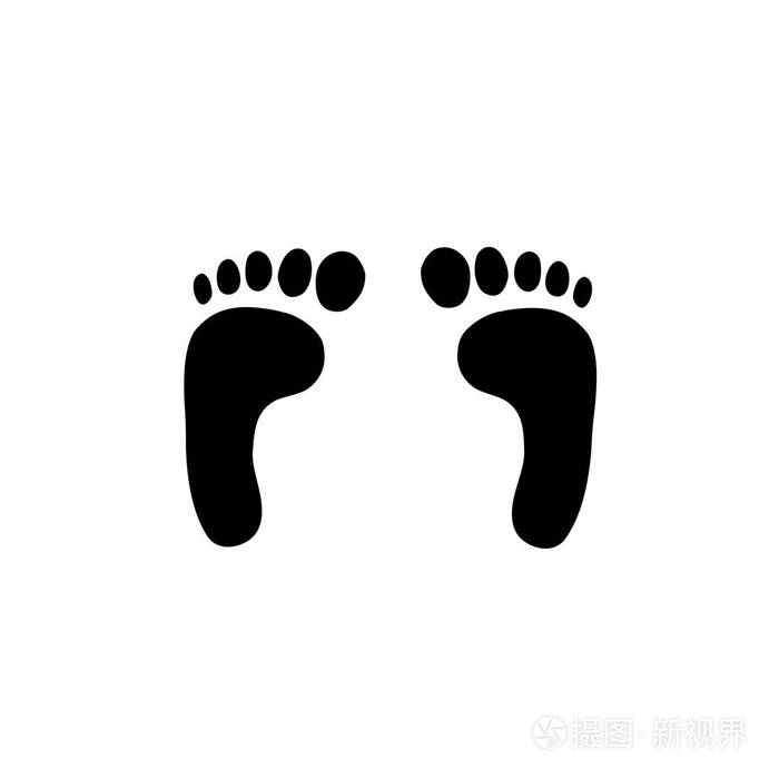 脚印图标.矢量插图, 剪贴画