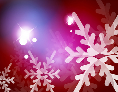 矢量圣诞抽象背景，雪花在空中