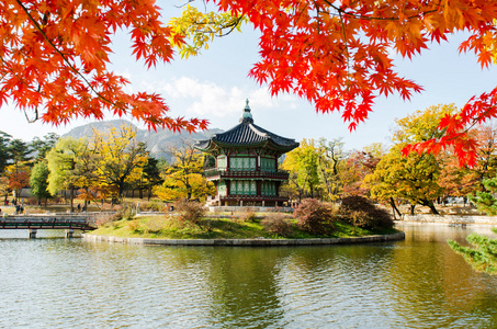 韩国首尔景福宫的秋天