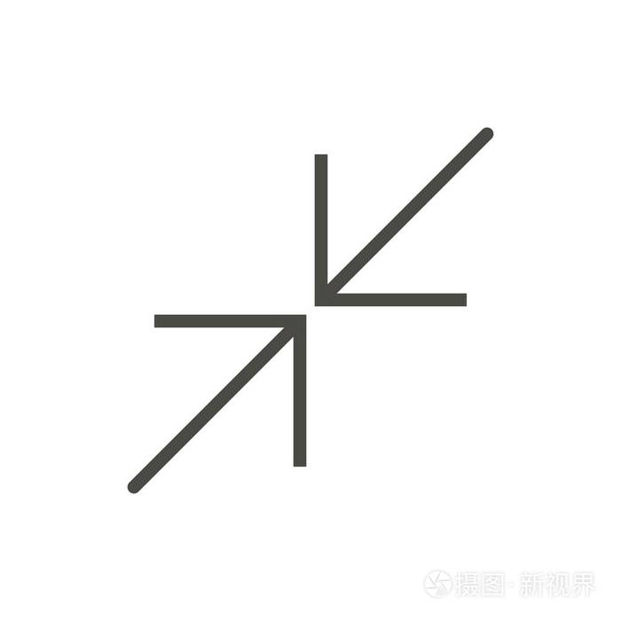 最小化图标向量.已隔离行大小调整符号.时尚平面轮廓