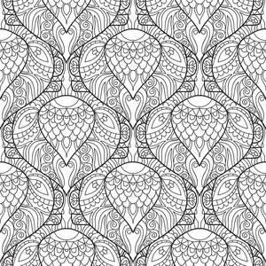 Zentangle 程式化的孔雀羽毛图案