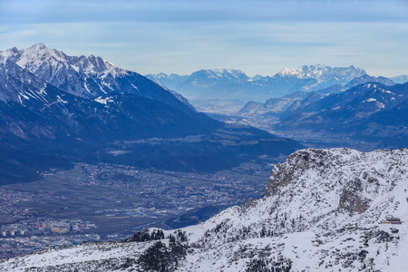 冬山景观。奥地利因斯布鲁克