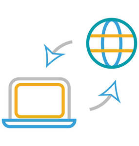 互联网交换隔离线矢量图标可编辑