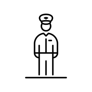 航空飞行员图标头像简单平面样式例证