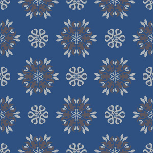 蓝色花卉无缝背景。墙纸纺织品和织物用花元素设计图案