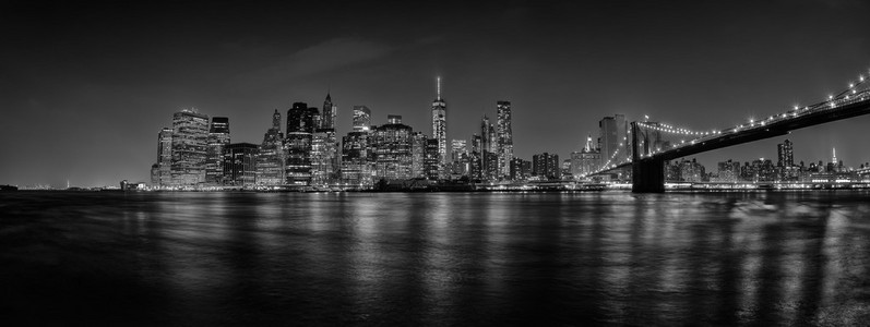 纽约曼哈顿桥夜景