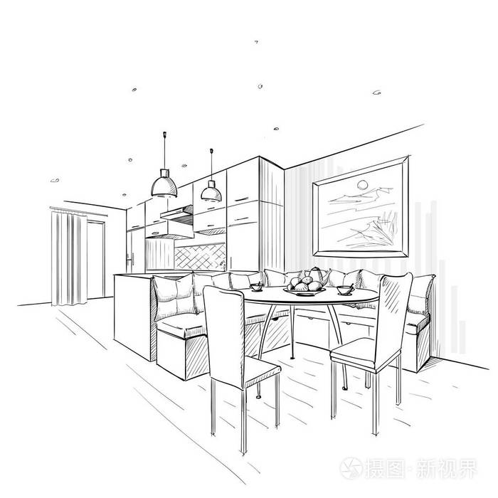 室内设计.手绘素描
