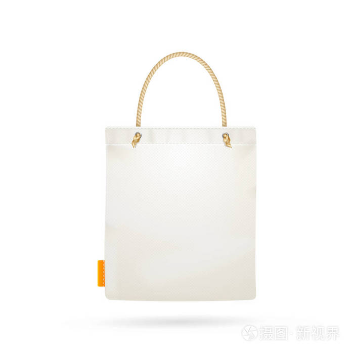 模板空白白色织物布手提袋矢量