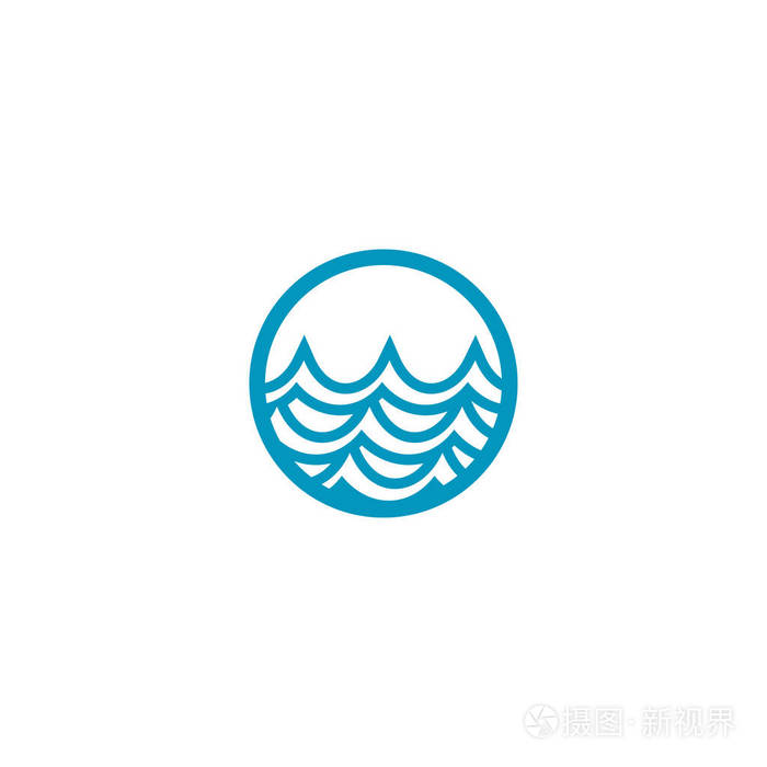 水面标志设计模板矢量示意图